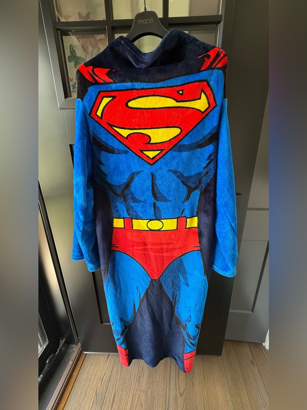 VINTAGE/Superman Hooded Kimono Robe - Blue, Red & Yellow